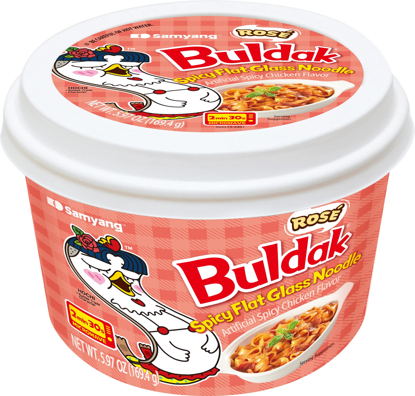 Buldak Wide Glass Noodle Rose - US 7394