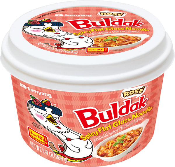 Buldak Wide Glass Noodle Rose - US 7394